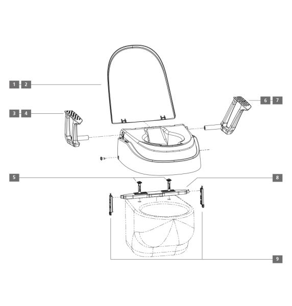 Toilettensitzerhöhung SmartFix mit Armlehnen TOP-Montage